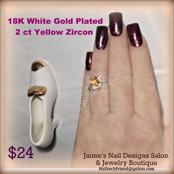 Yellow Zircon Cushioned Ring. NIB - Picture 8 of 12